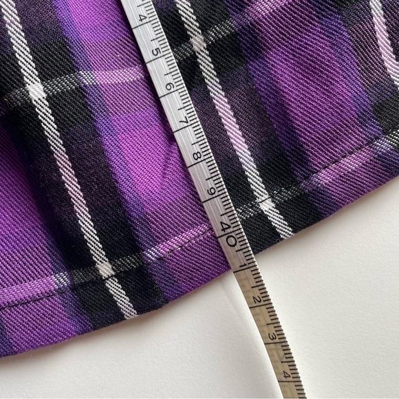 Hot Topic, Purple & Black Pleated Tartan Kilt-Syle Mini Skirt Size Small - Picture 5 of 6